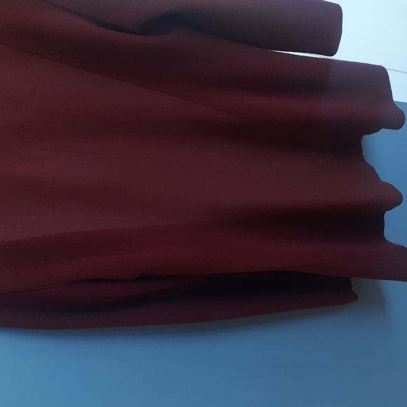 Vtg Chinatown by John Rocha Wine Red Wool Blazer Jacket pea COAT 12 UK 8 US - Picture 12 of 13